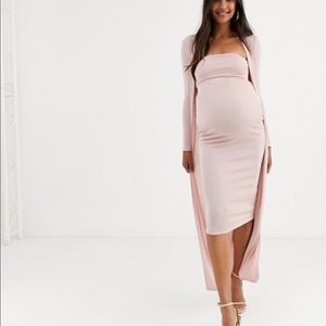 Asos pink maternity dress size 12
